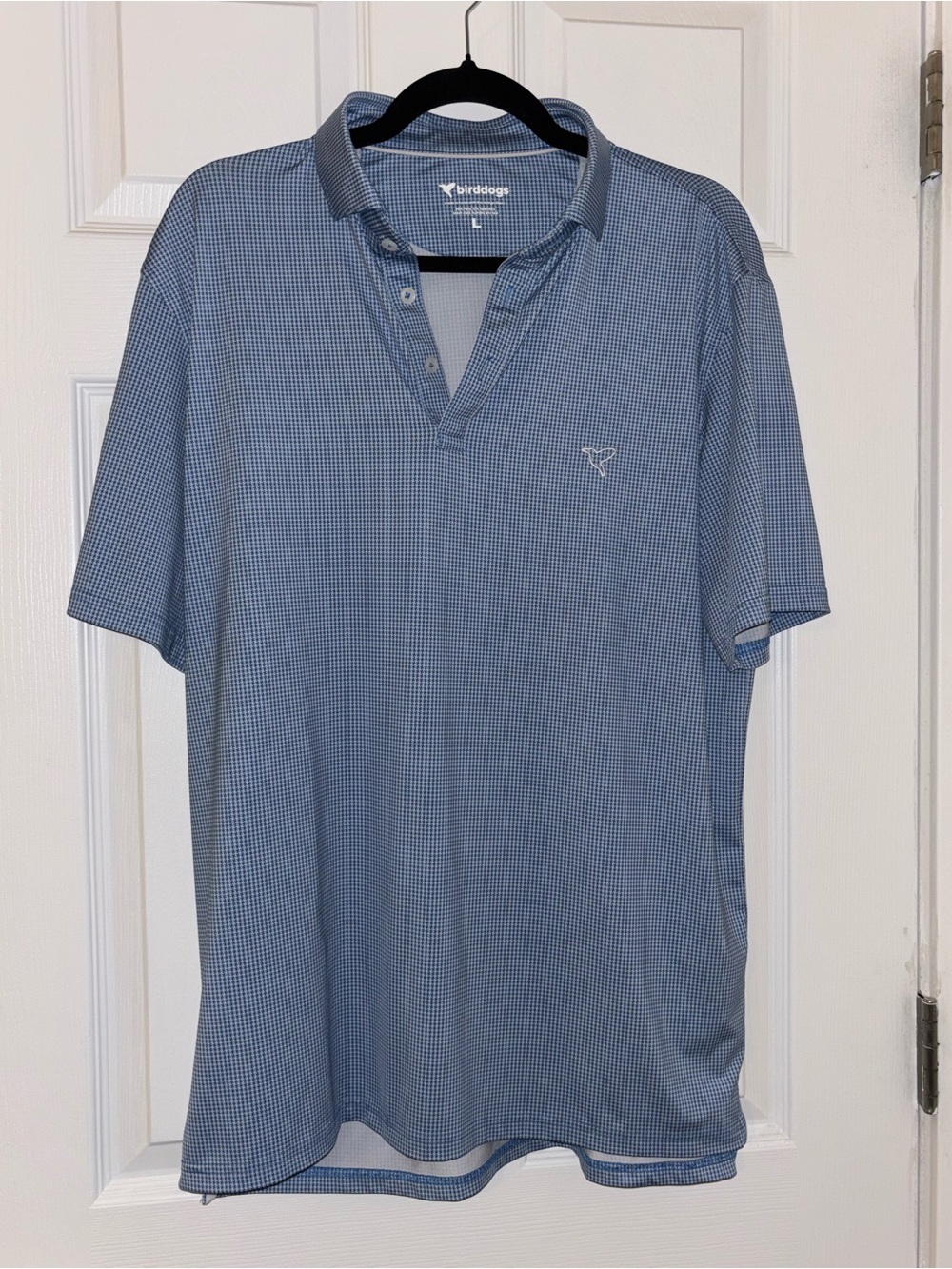 birddogs No Flop Golf Polo “The Diplomat” (Blue Houndstooth)